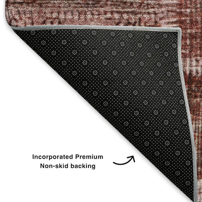 Premium Machine Washable Mayfield  Burgundy 2'3" x 7'6" Runner Rug