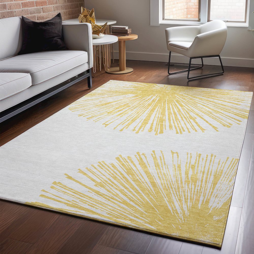 Premium Machine Washable Mayfield  Gold 3' x 5' Rug