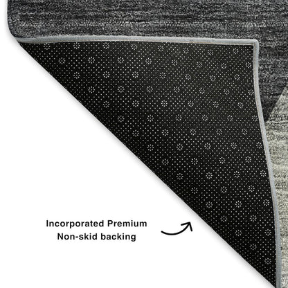 Premium Machine Washable Mayfield  Charcoal 2'3" x 7'6" Runner Rug