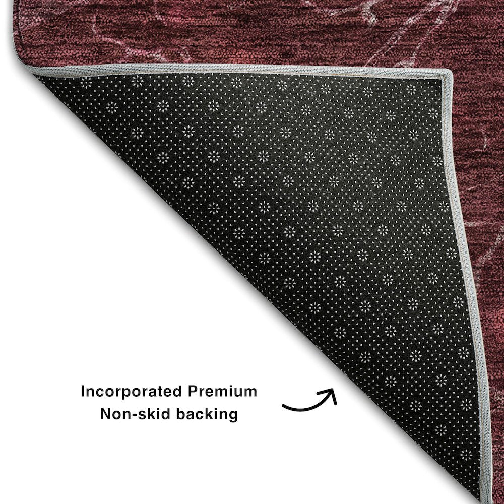 Premium Machine Washable Mayfield AMF652 Merlot 2'3" x 7'6" Runner Rug