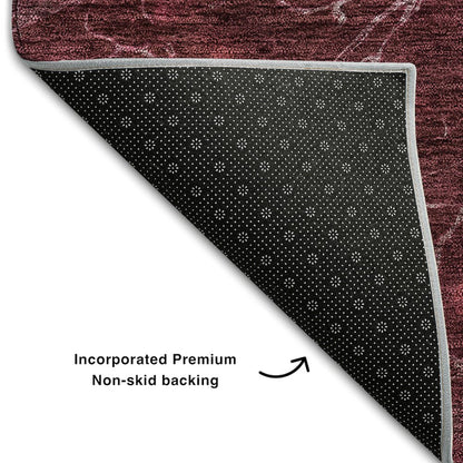 Premium Machine Washable Mayfield AMF652 Merlot 2'3" x 7'6" Runner Rug