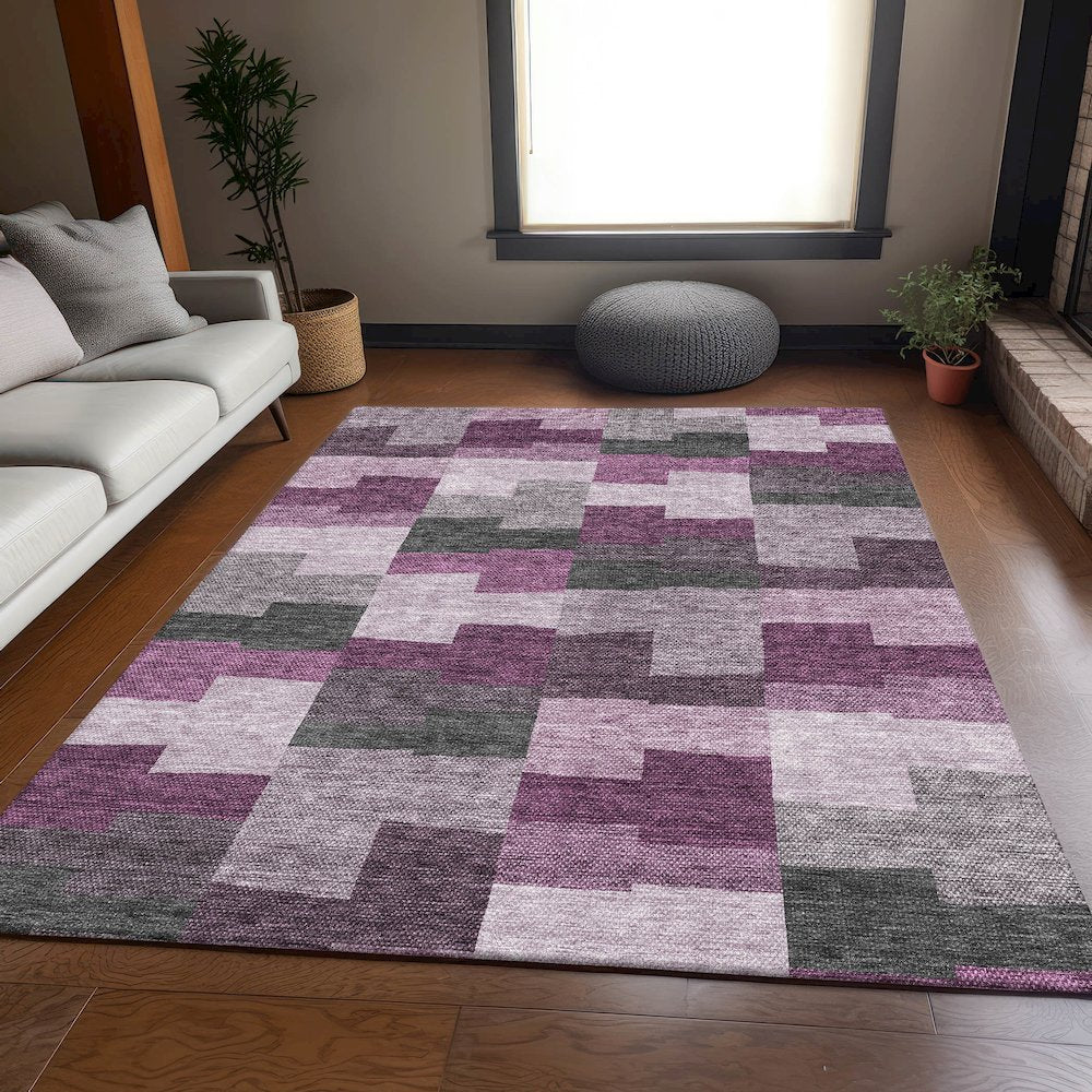 Premium Machine Washable Mayfield AMF659 Merlot 3' x 5' Rug