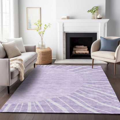 Premium Machine Washable Mayfield AMF668 Lavender 3' x 5' Rug