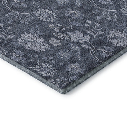Premium Machine Washable Mayfield AMF680 Blue 2'3" x 7'6" Runner Rug