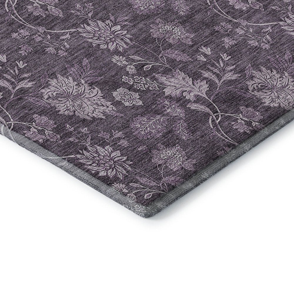 Premium Machine Washable Mayfield AMF680 Plum 2'3" x 7'6" Runner Rug