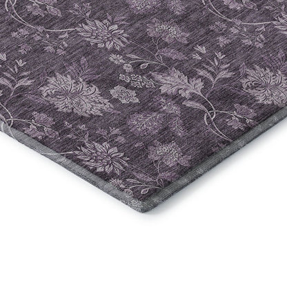 Premium Machine Washable Mayfield AMF680 Plum 2'3" x 7'6" Runner Rug