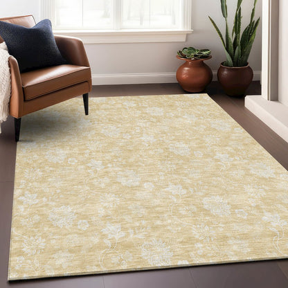 Premium Machine Washable Mayfield AMF681 Honey 3' x 5' Rug