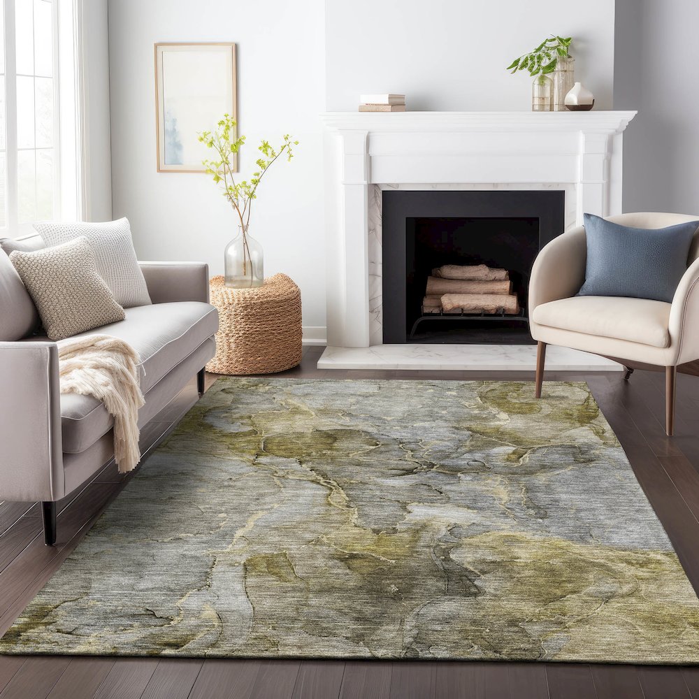 Premium Machine Washable Mayfield AMF689 Taupe 3' x 5' Rug