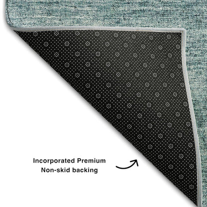 Premium Machine Washable Mayfield AMF696 Teal 2'3" x 7'6" Runner Rug