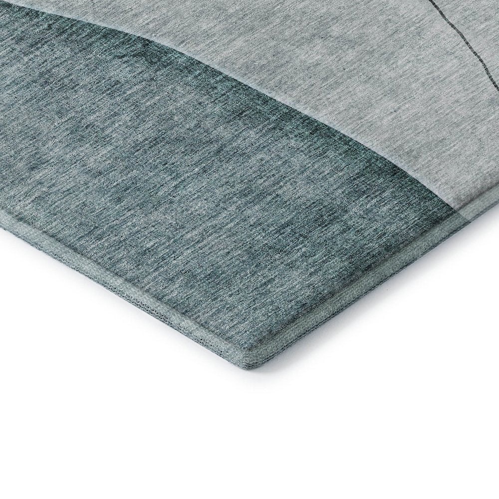 Premium Machine Washable Mayfield AMF696 Teal 2'3" x 7'6" Runner Rug