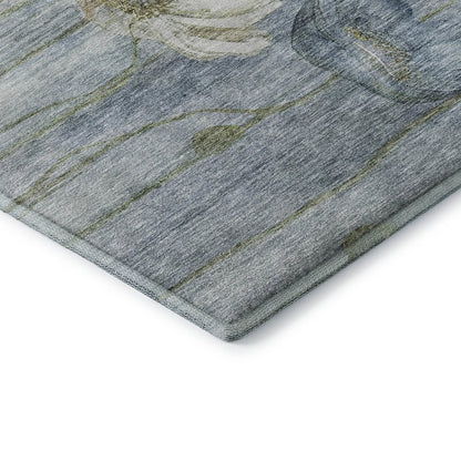 Premium Machine Washable Mayfield AMF712 Blue 2'3" x 7'6" Runner Rug