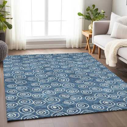Premium Machine Washable Mayfield AMF728 Blue 3' x 5' Rug