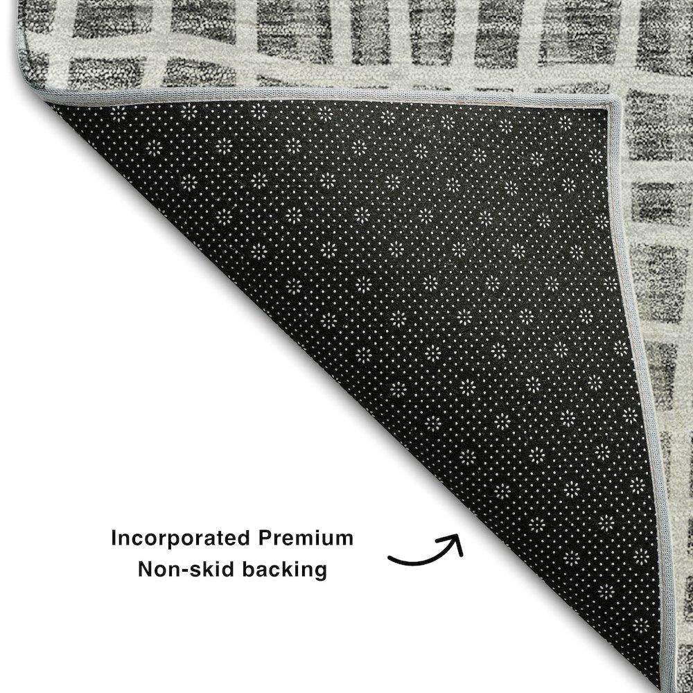 Premium Machine Washable Mayfield AMF729 Gray 2'3" x 7'6" Runner Rug