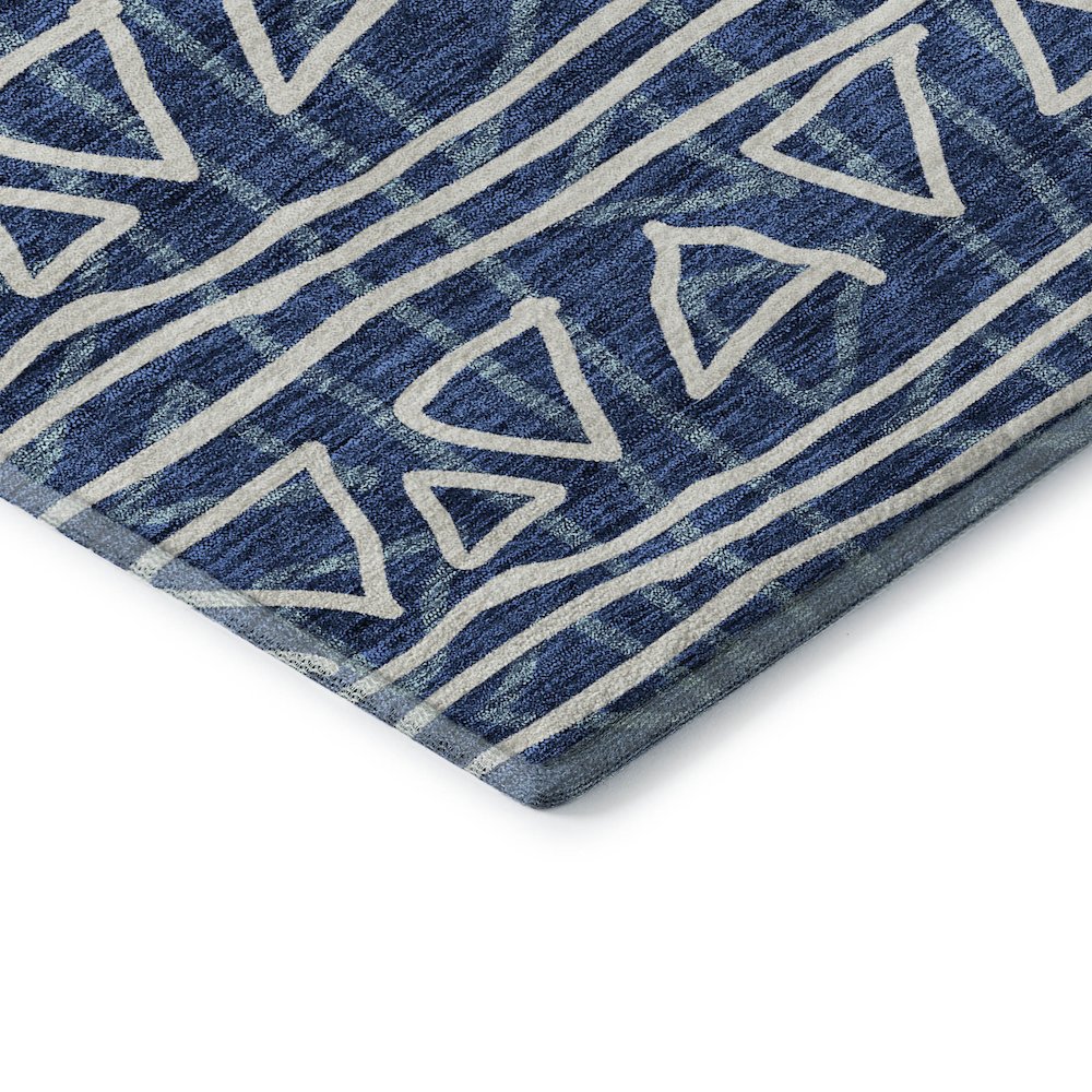 Premium Machine Washable Mayfield AMF730 Navy 2'3" x 7'6" Runner Rug