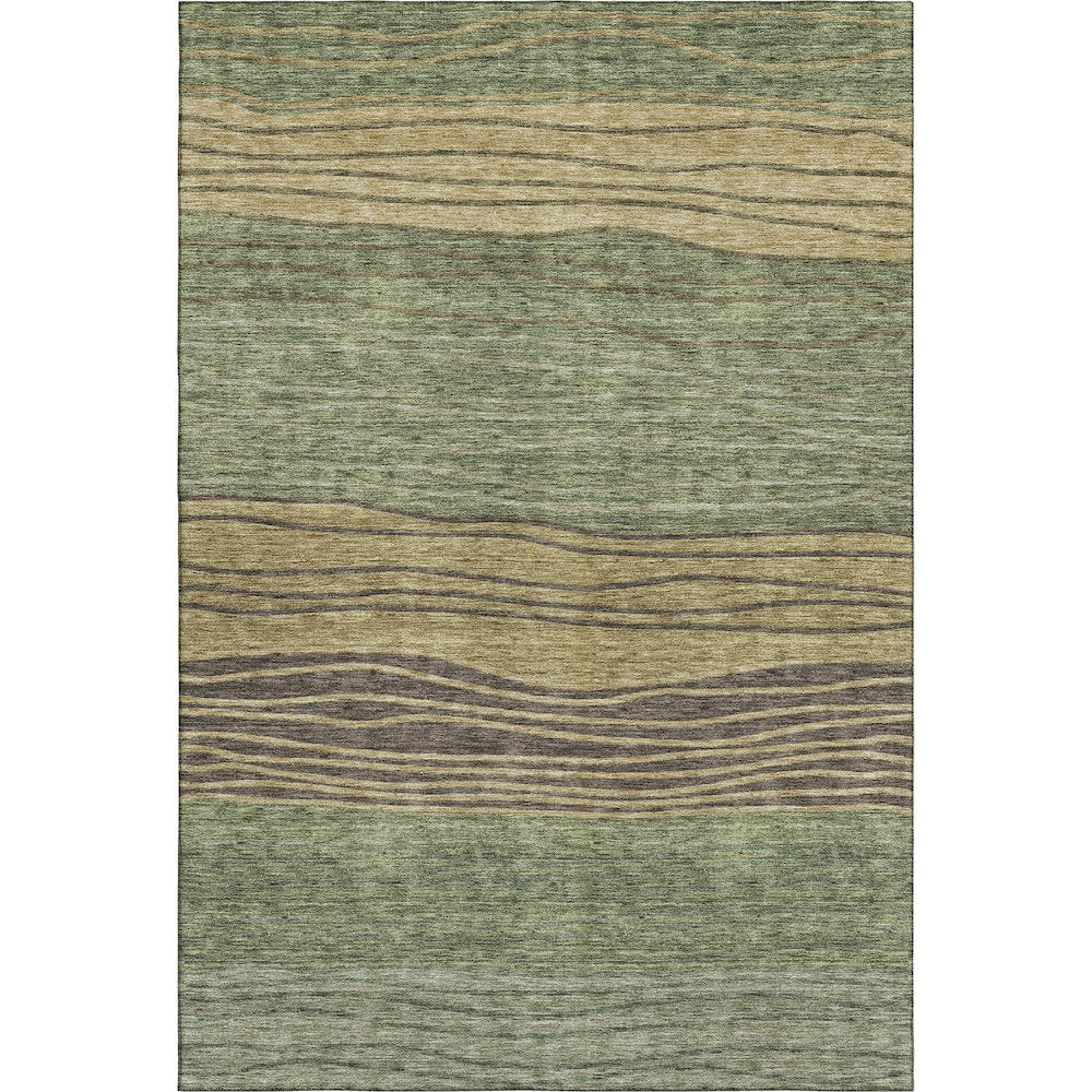 Premium Machine Washable Mayfield AMF735 Olive 3' x 5' Rug