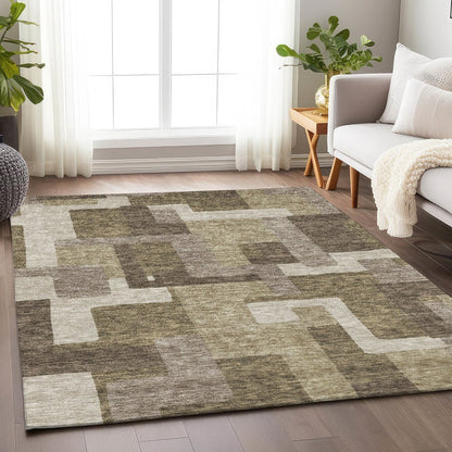 Premium Machine Washable Mayfield AMF740 Brown 3' x 5' Rug