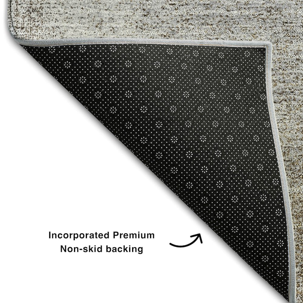Premium Machine Washable Mayfield AMF742 Silver 2'3" x 7'6" Runner Rug