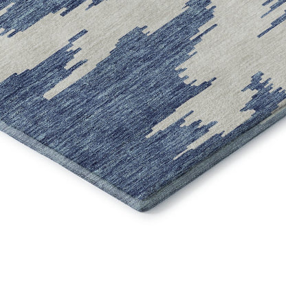 Premium Machine Washable Mayfield AMF746 Navy 2'3" x 7'6" Runner Rug