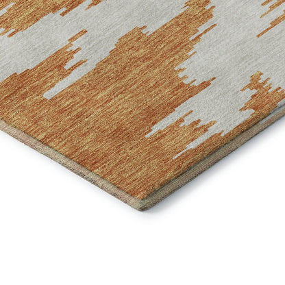 Premium Machine Washable Mayfield AMF746 Orange 2'3" x 7'6" Runner Rug