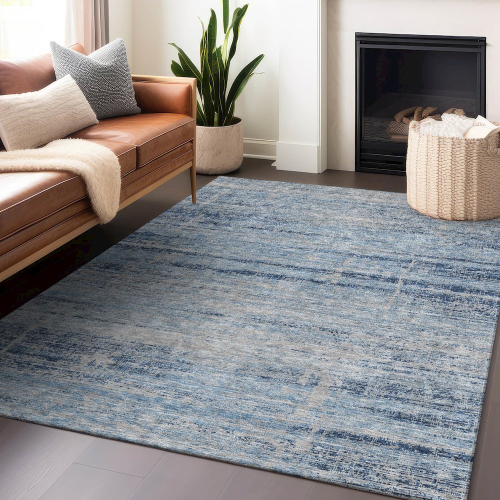 Premium Machine Washable Mayfield AMF747 Sky 3' x 5' Rug