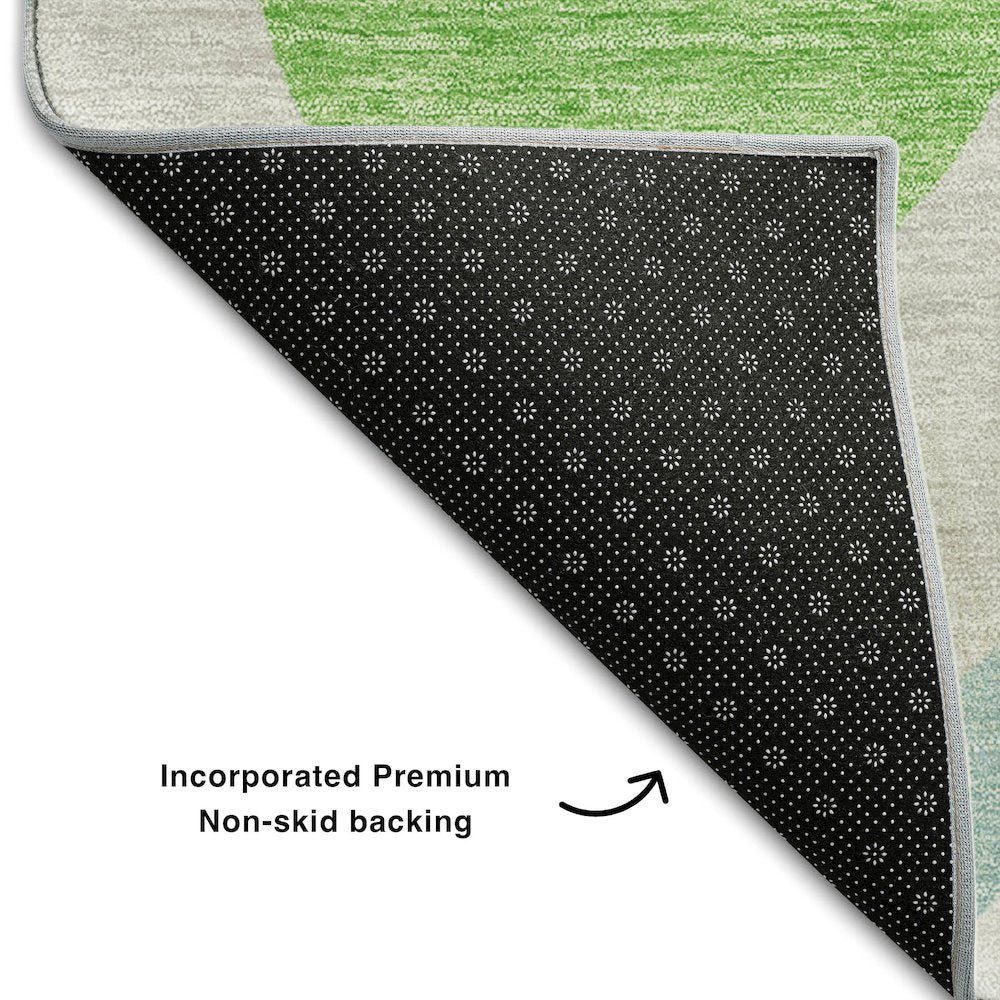 Premium Machine Washable Mayfield AMF749 Lime 2'3" x 7'6" Runner Rug