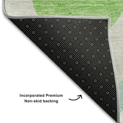 Premium Machine Washable Mayfield AMF749 Lime 2'3" x 7'6" Runner Rug