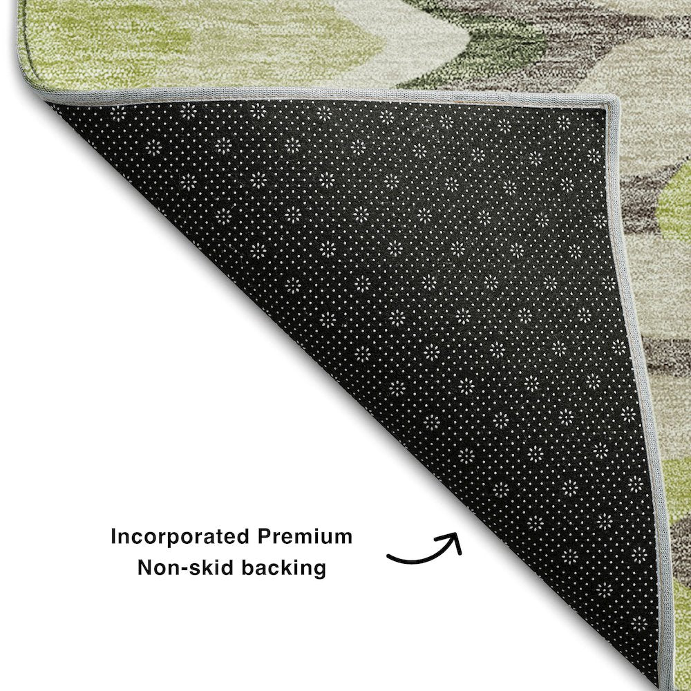 Premium Machine Washable Mayfield AMF750 Aloe 2'3" x 7'6" Runner Rug