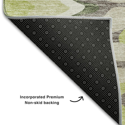 Premium Machine Washable Mayfield AMF750 Aloe 2'3" x 7'6" Runner Rug