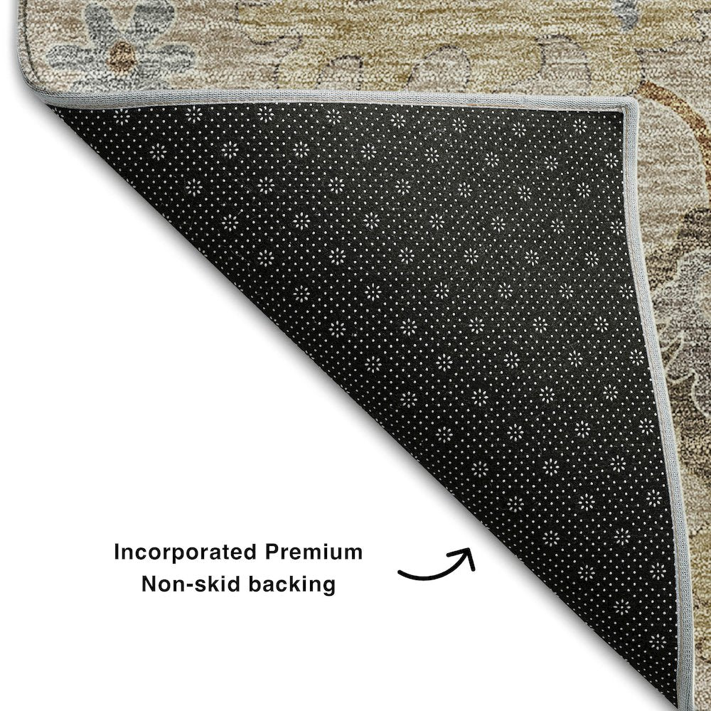 Premium Machine Washable Mayfield AMF753 Taupe 2'3" x 7'6" Runner Rug