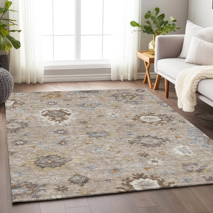 Premium Machine Washable Mayfield AMF753 Taupe 3' x 5' Rug