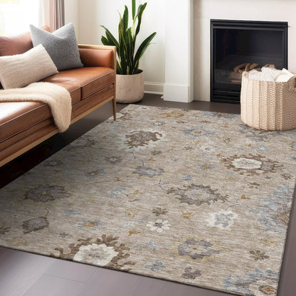 Premium Machine Washable Mayfield AMF753 Taupe 3' x 5' Rug