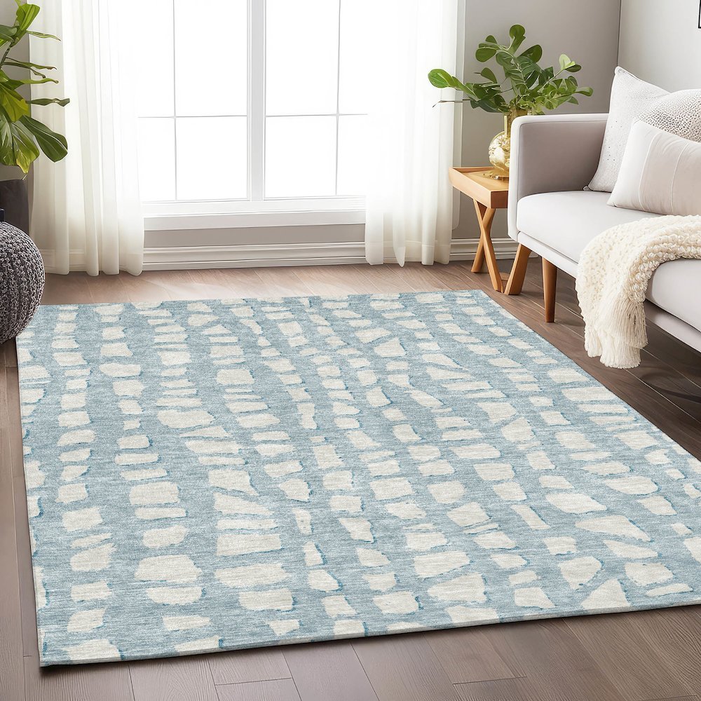 Premium Machine Washable Mayfield AMF754 Sky 3' x 5' Rug