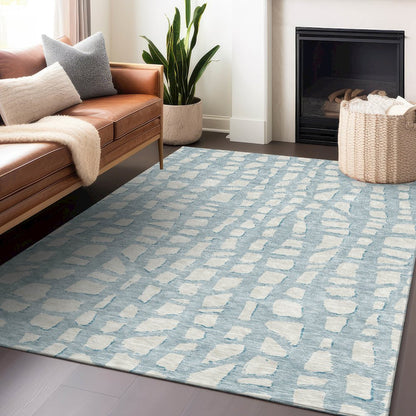 Premium Machine Washable Mayfield AMF754 Sky 3' x 5' Rug