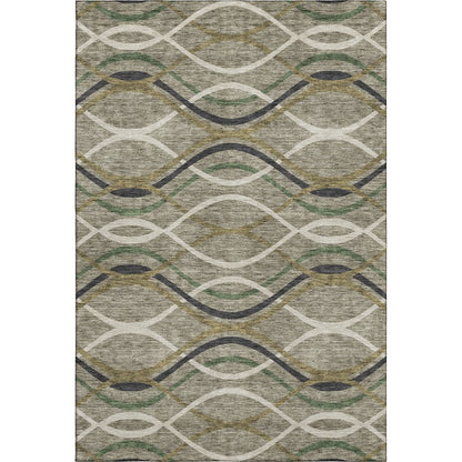 Premium Machine Washable Mayfield AMF757 Taupe 3' x 5' Rug