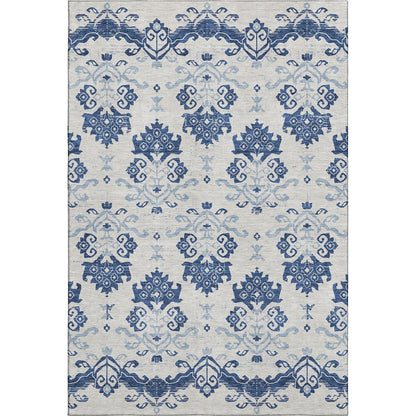 Premium Machine Washable Mayfield AMF759 Navy 3' x 5' Rug