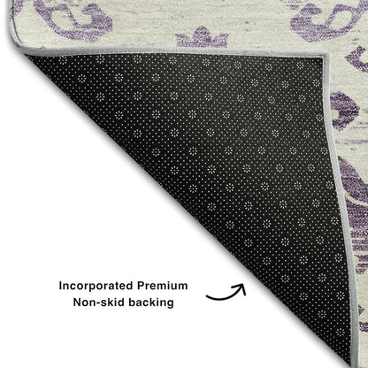 Premium Machine Washable Mayfield AMF759 Purple 2'3" x 7'6" Runner Rug