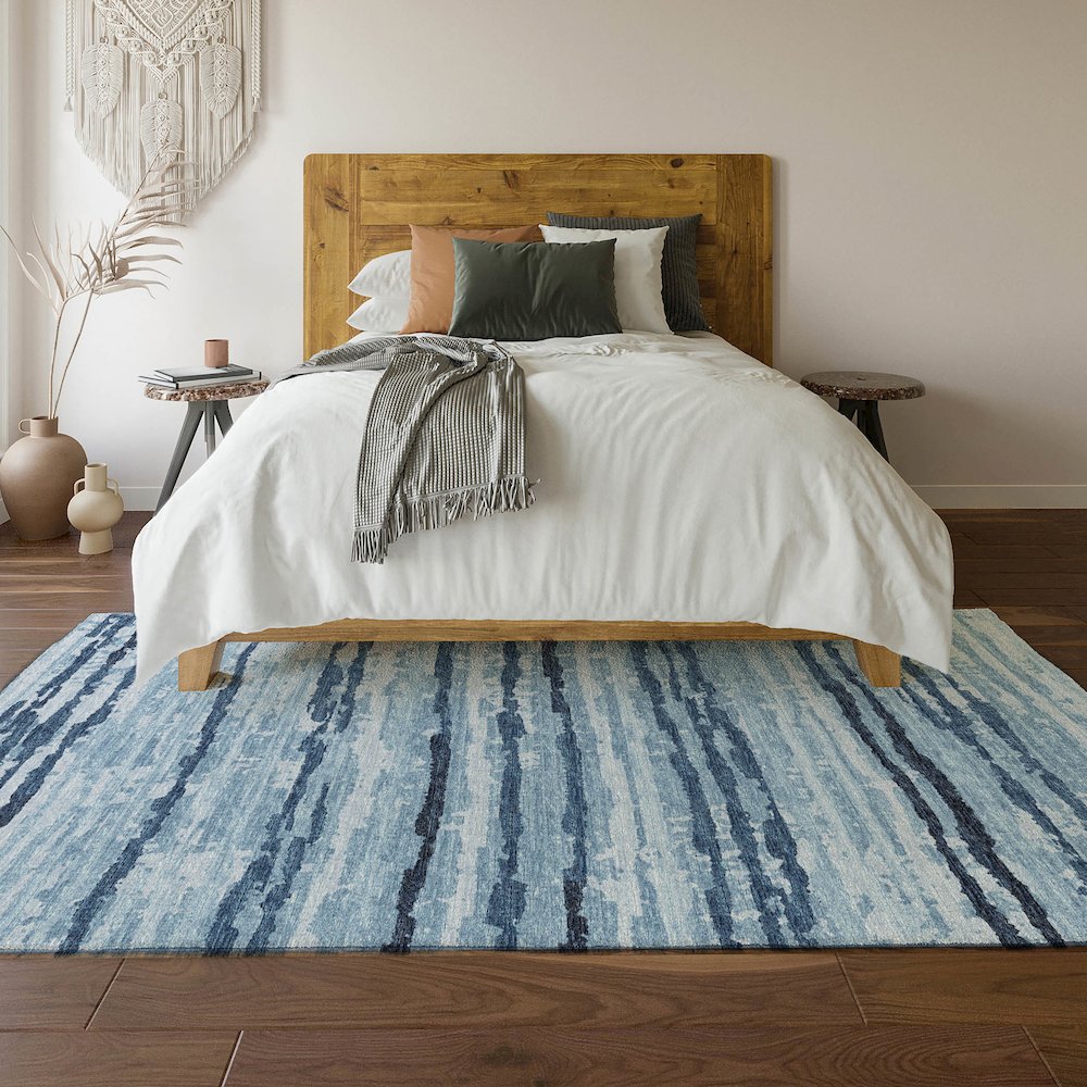 Premium Machine Washable Mayfield  Blue 3' x 5' Rug