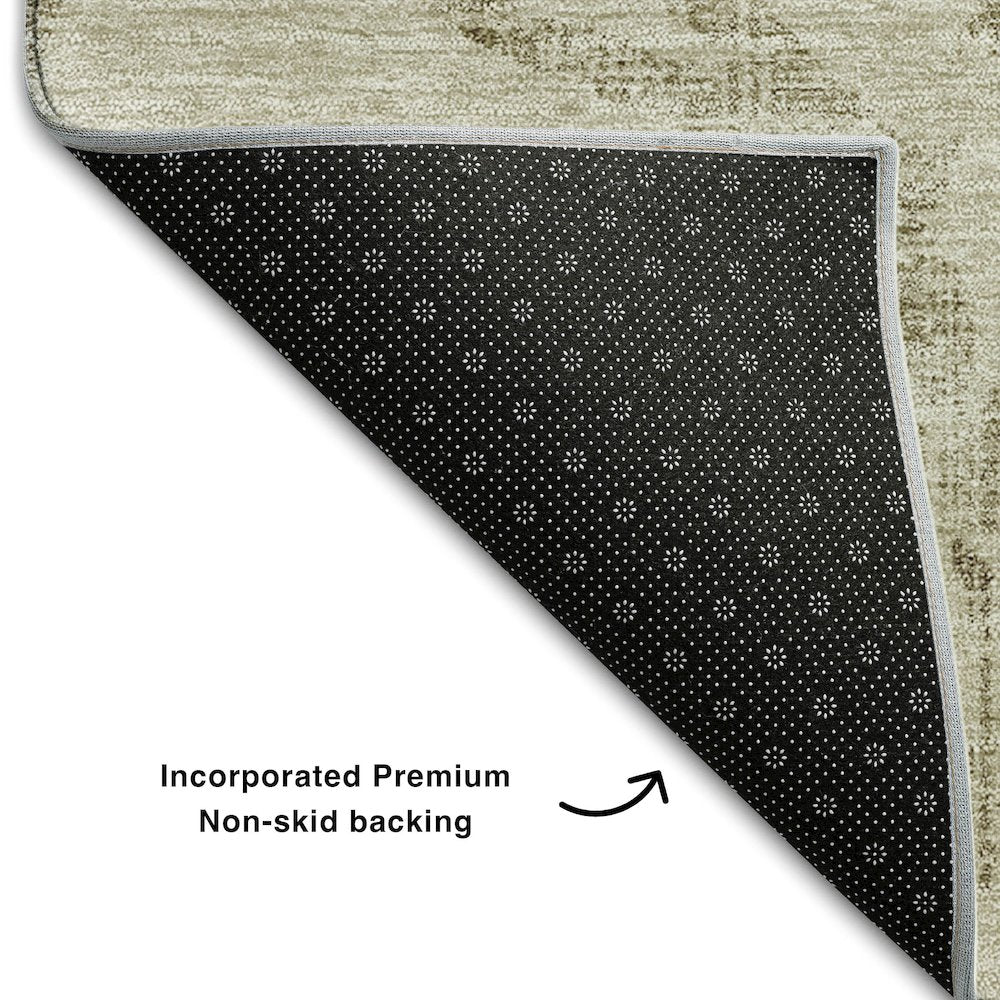 Premium Machine Washable Mayfield AMF762 Beige 2'3" x 7'6" Runner Rug