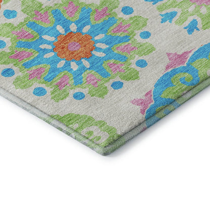 Premium Machine Washable Mayfield AMF763 White 2'3" x 7'6" Runner Rug
