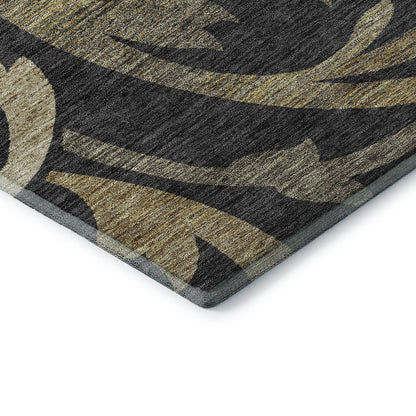 Premium Machine Washable Mayfield AMF764 Black 2'3" x 7'6" Runner Rug