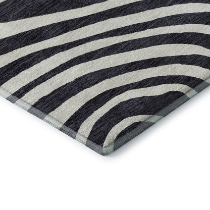 Premium Machine Washable Mayfield AMF765 Black 2'3" x 7'6" Runner Rug