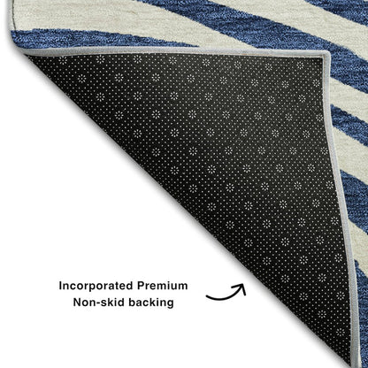 Premium Machine Washable Mayfield AMF765 Blue 2'3" x 7'6" Runner Rug