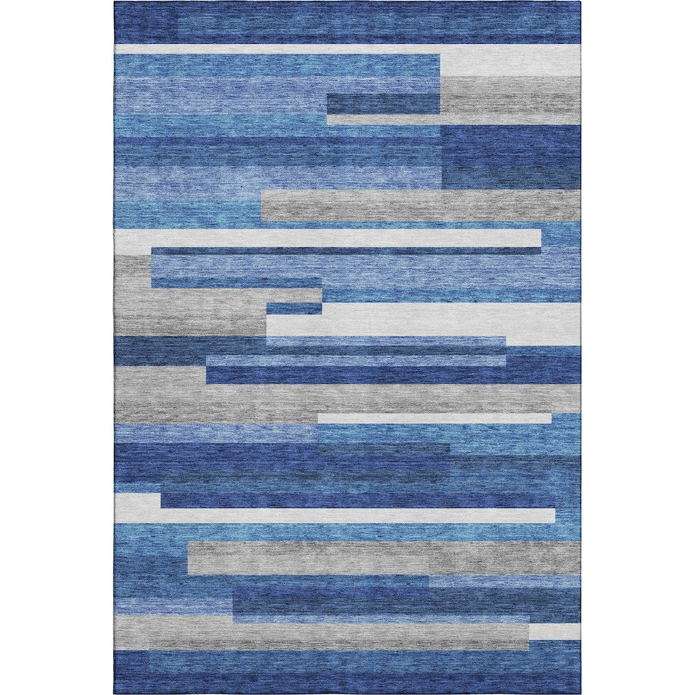 Premium Machine Washable Mayfield AMF766 Blue 3' x 5' Rug