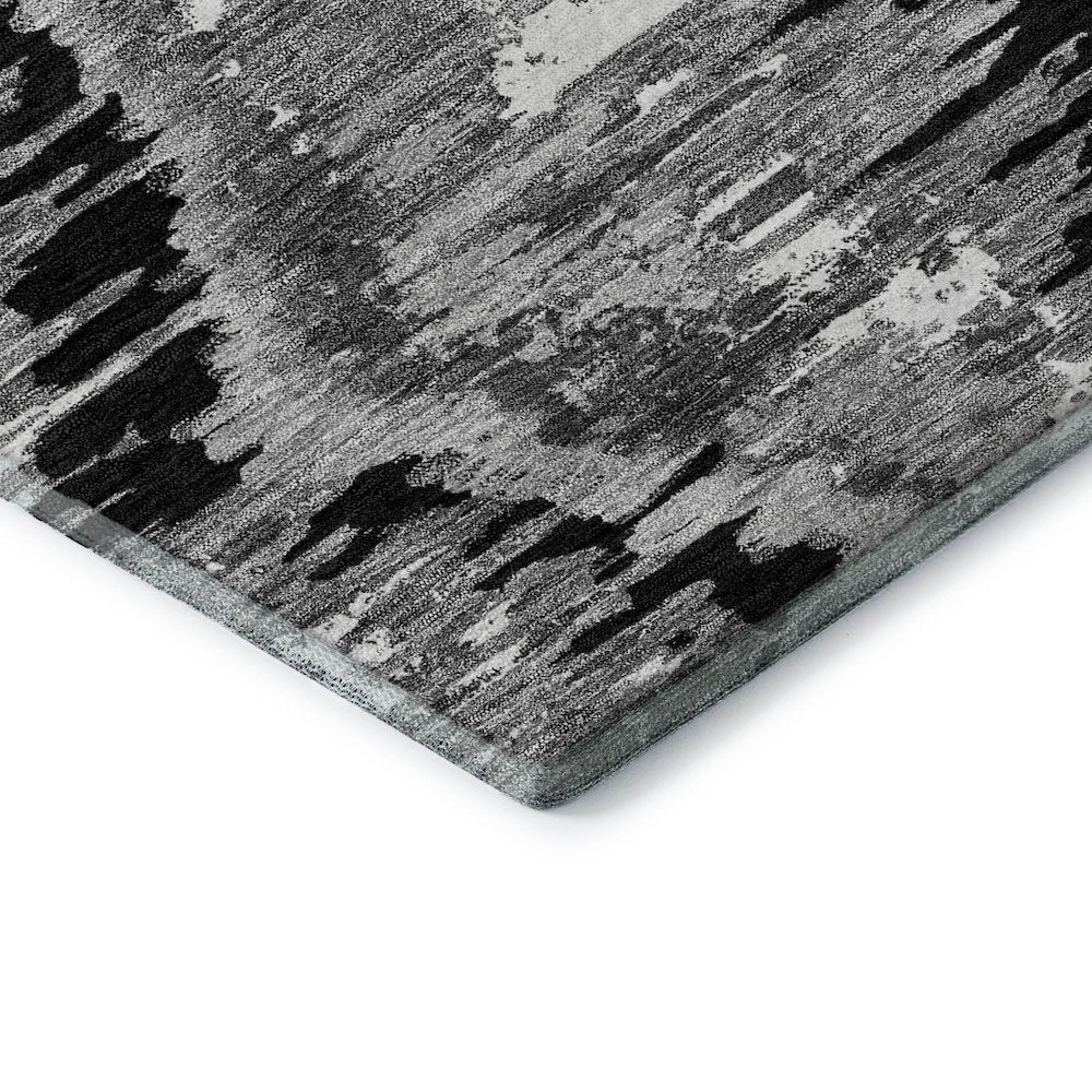 Premium Machine Washable Mayfield AMF767 Black 2'3" x 7'6" Runner Rug