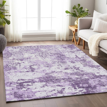Premium Machine Washable Mayfield AMF769 Lavender 3' x 5' Rug