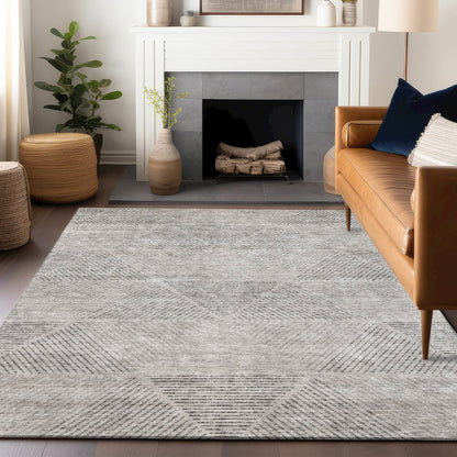 Premium Machine Washable Mayfield AMF777 Taupe 3' x 5' Rug
