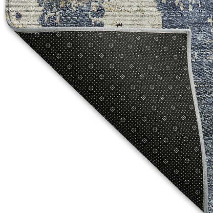 Premium Machine Washable Mayfield AMF795 Navy 2'3" x 7'6" Runner Rug
