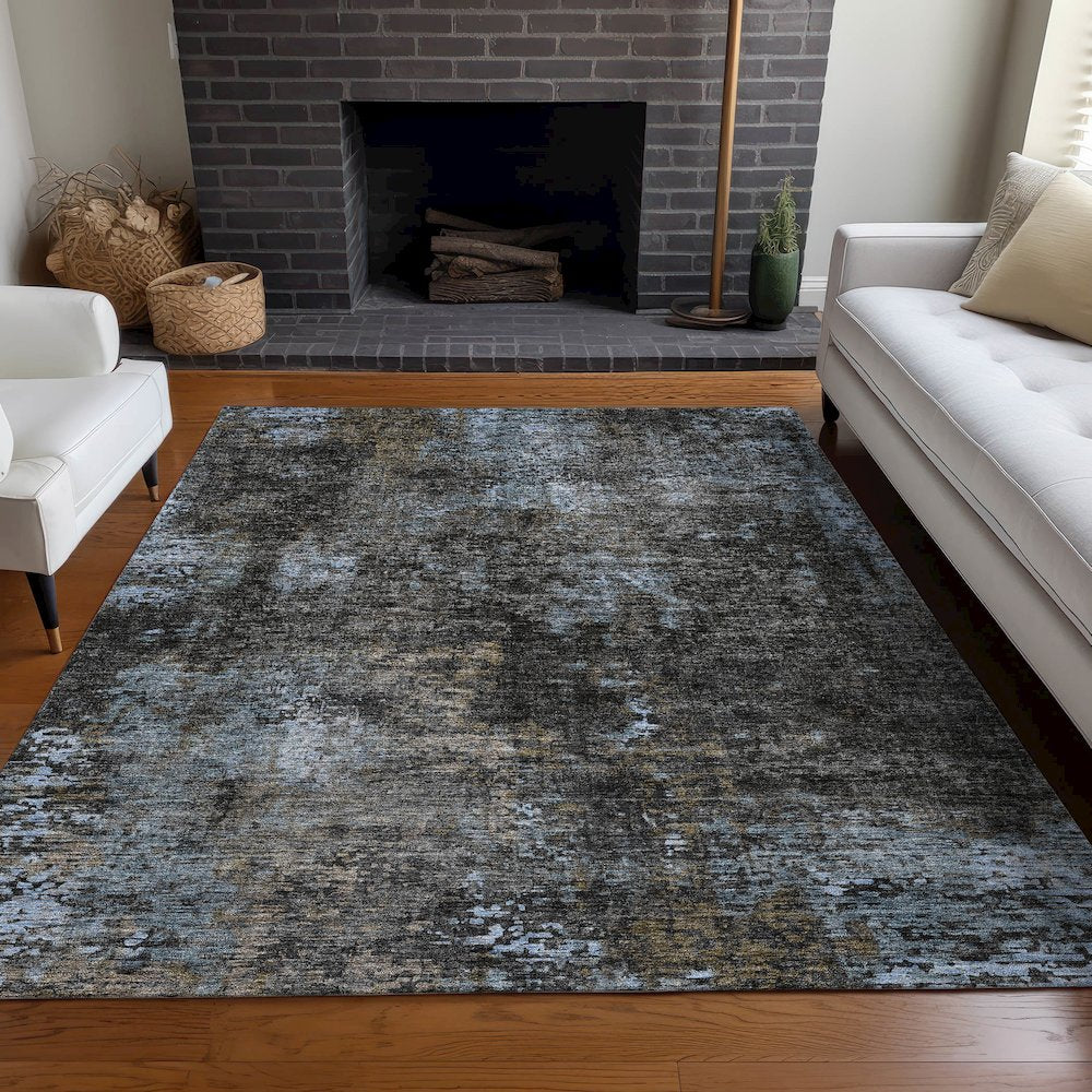 Premium Machine Washable Mayfield AMF815 Graphite 3' x 5' Rug