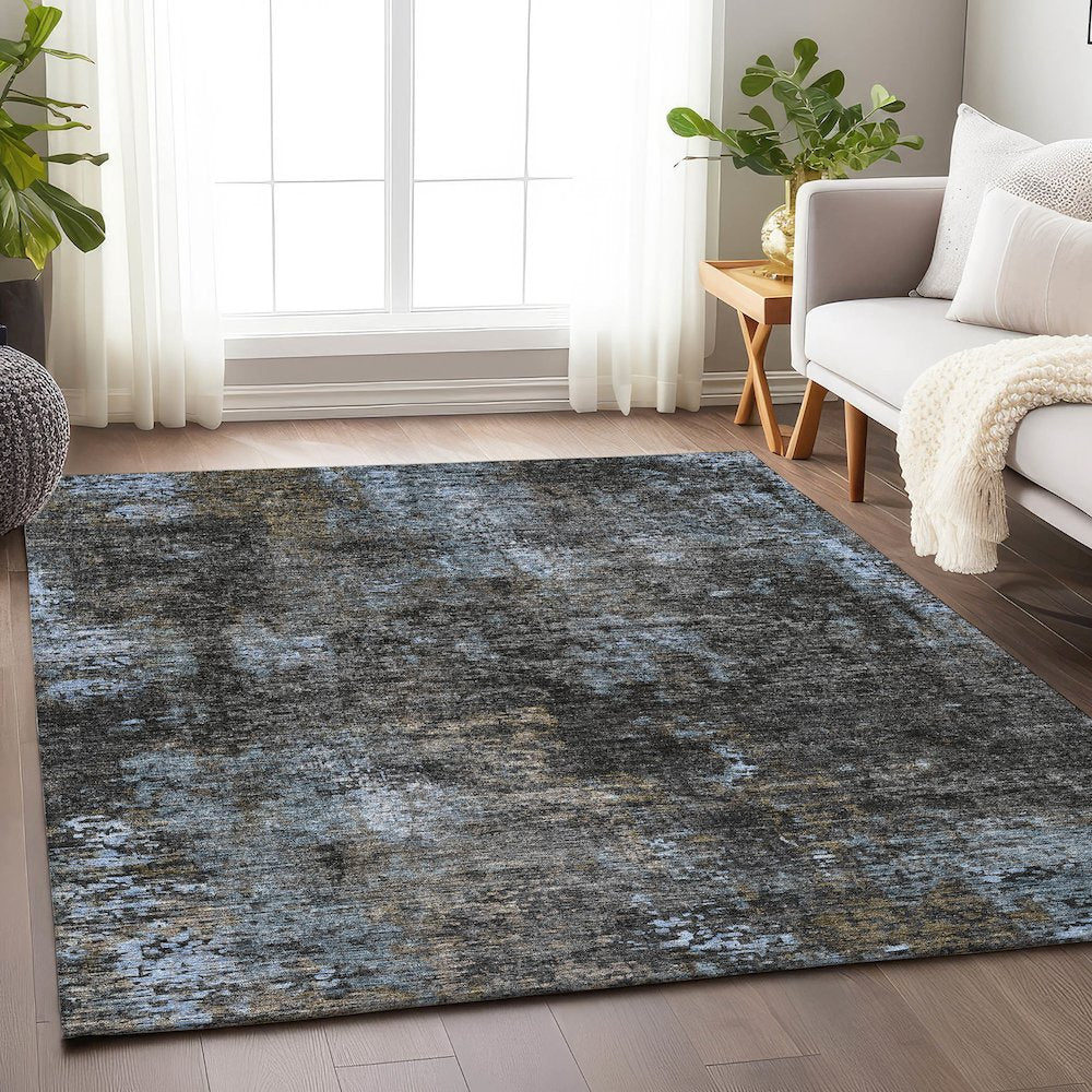 Premium Machine Washable Mayfield AMF815 Graphite 3' x 5' Rug