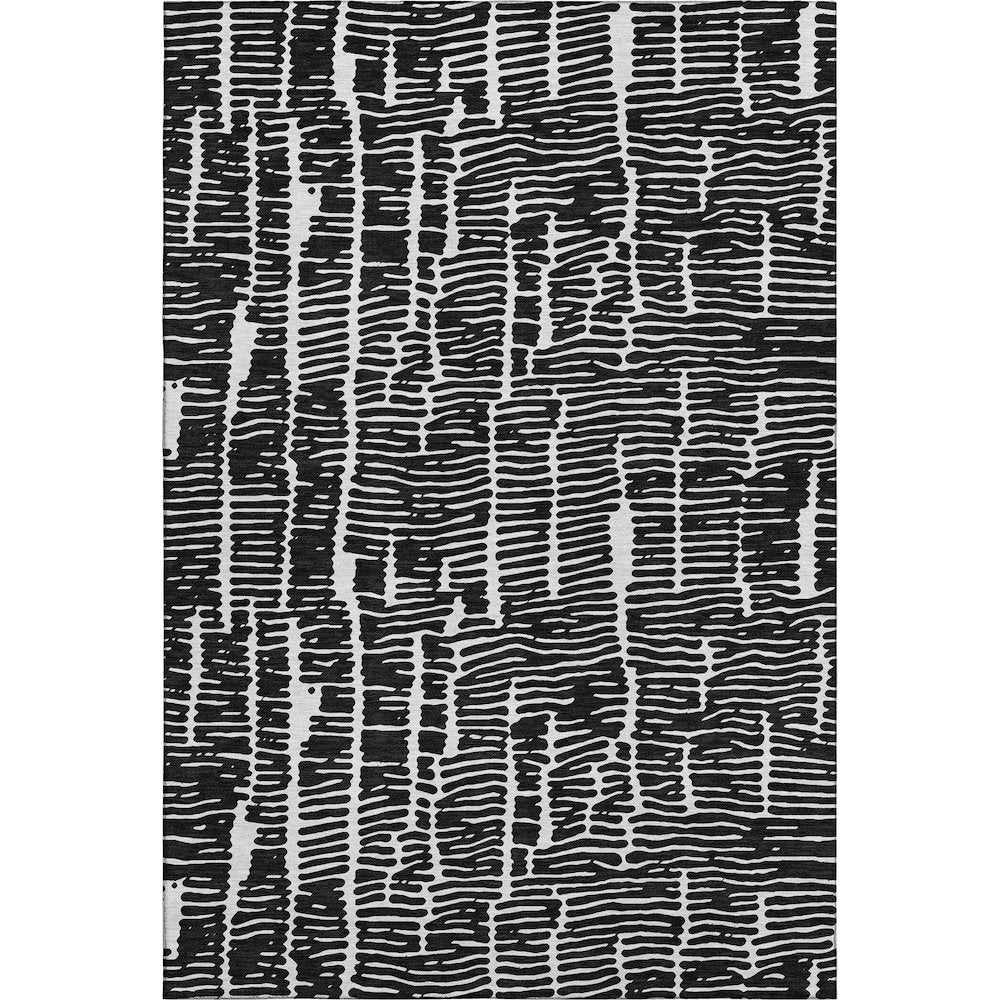 Premium Machine Washable Mayfield AMF830 Black 3' x 5' Rug